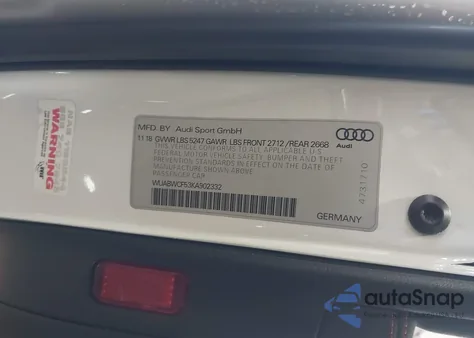 2019 Audi Rs 5 2.9T from USA, damaged, VIN WUABWCF53KA902332